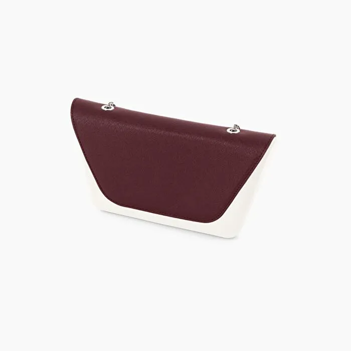 Solapa burdeos con cadena O bag sheen