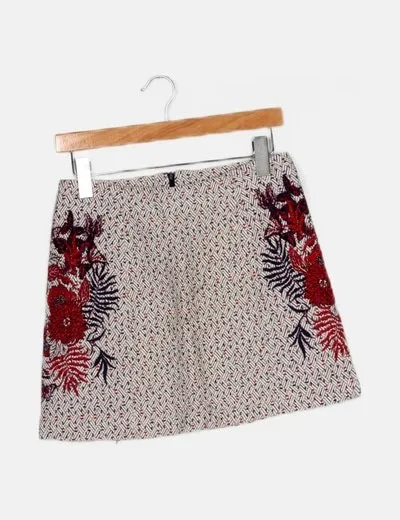 Springfield Falda mini blanca estampado floral