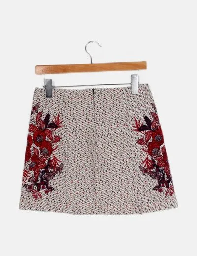Springfield Falda mini blanca estampado floral