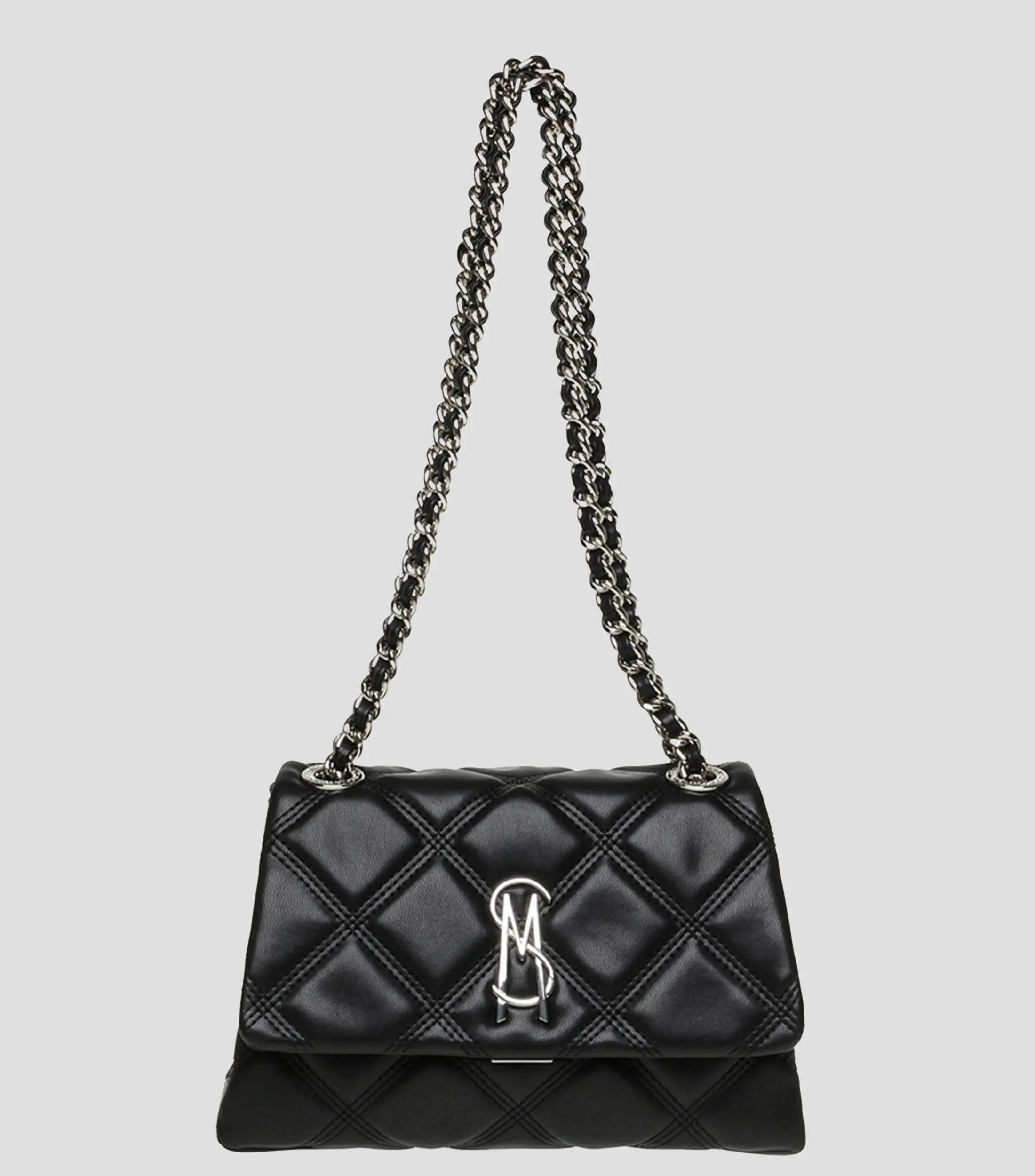 Steve Madden Bolso Shoulder Negro Bvolturi Capitonado Mujer