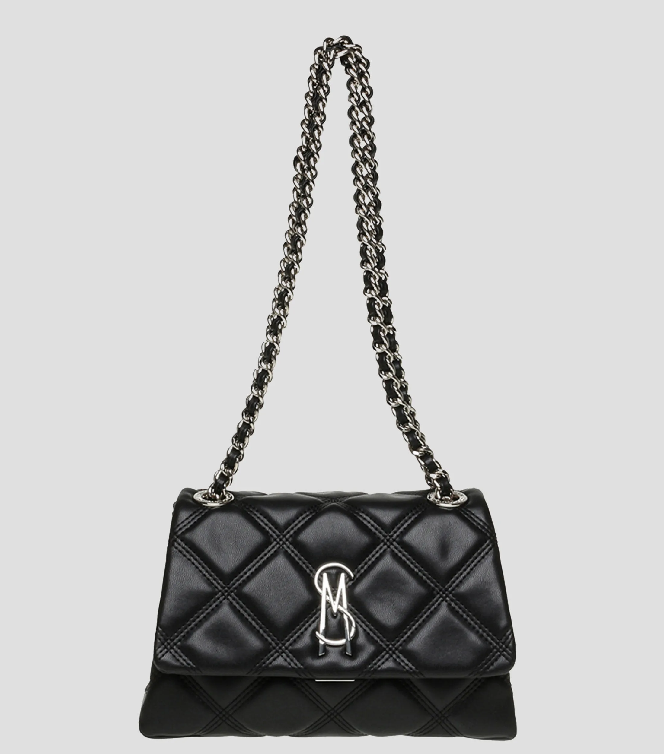 Steve Madden Bolso Shoulder Negro Bvolturi Capitonado Mujer