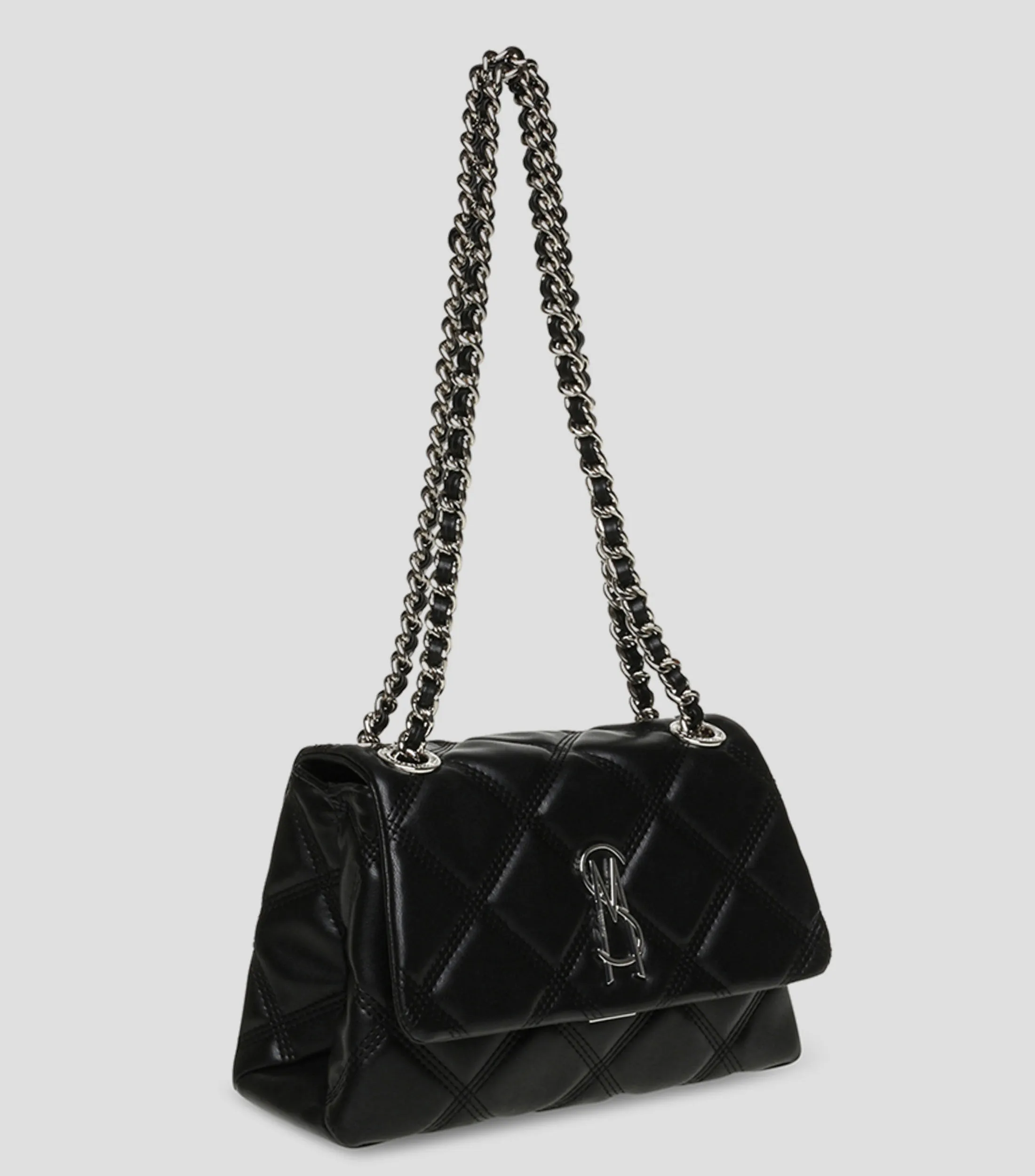 Steve Madden Bolso Shoulder Negro Bvolturi Capitonado Mujer