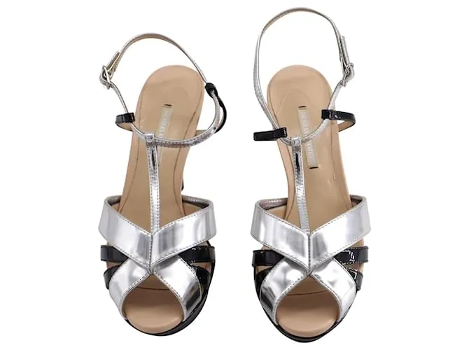 Stiletto de punta abierta con tira trasera de Nicholas Kirkwood en cuero multicolor Negro 