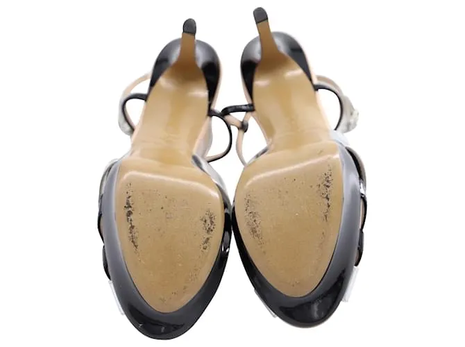 Stiletto de punta abierta con tira trasera de Nicholas Kirkwood en cuero multicolor Negro 