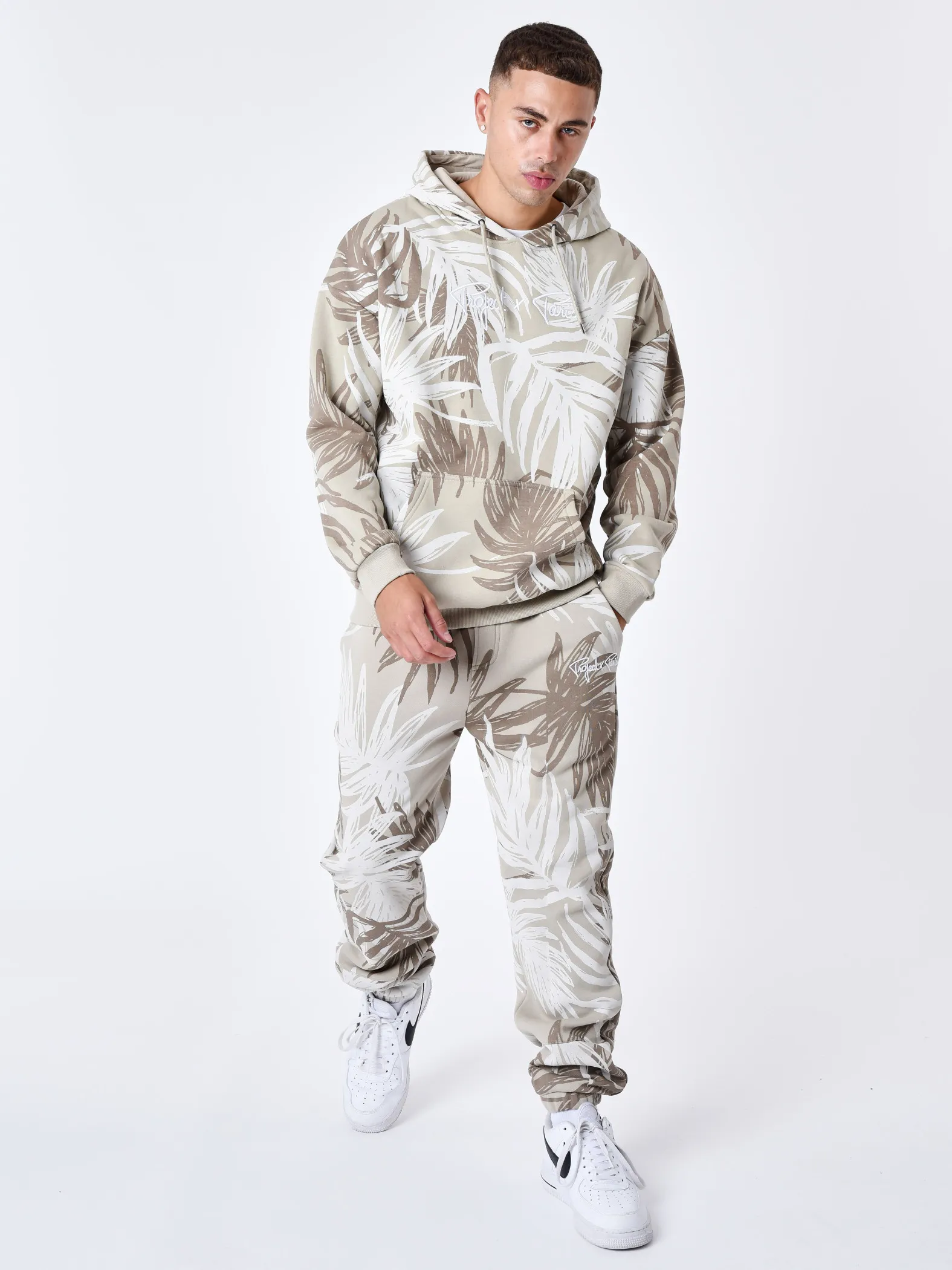 Sudadera con capucha y estampado de palmeras