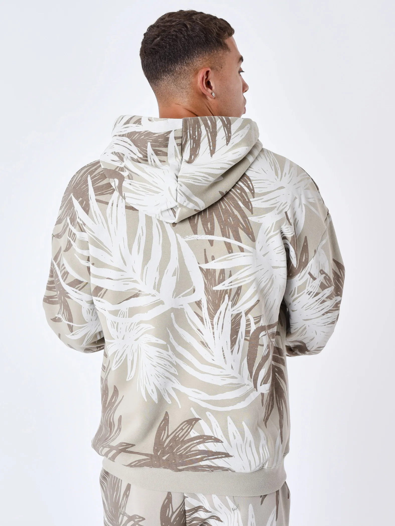 Sudadera con capucha y estampado de palmeras