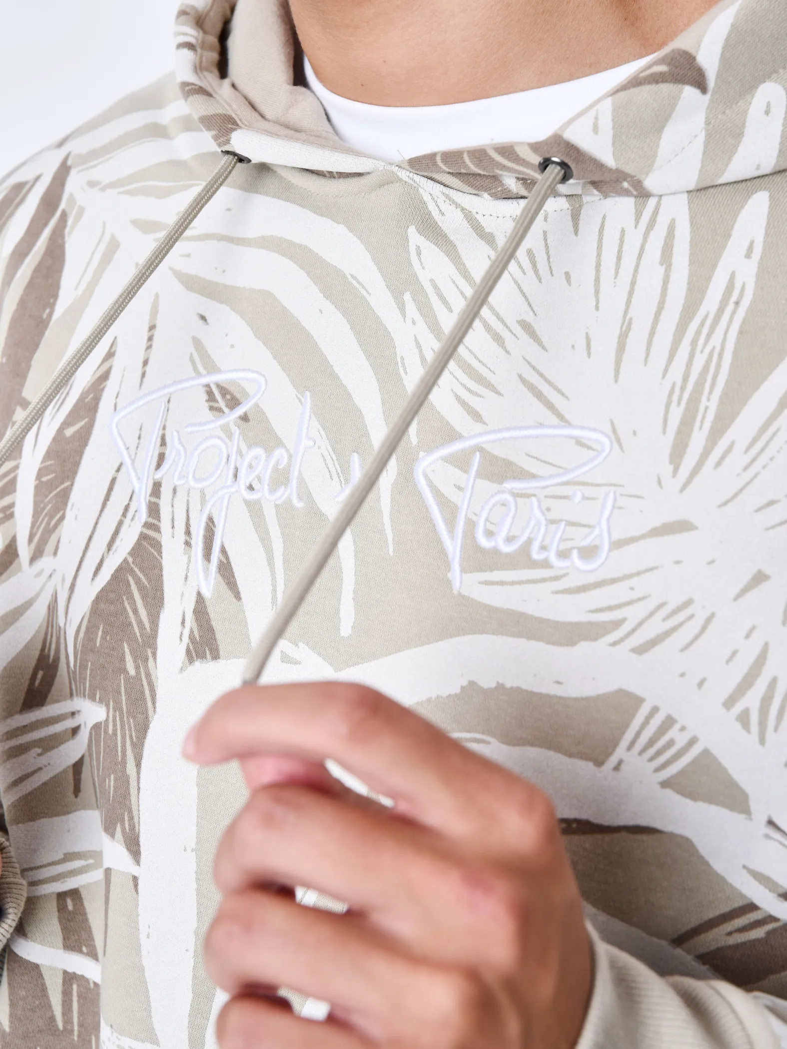 Sudadera con capucha y estampado de palmeras