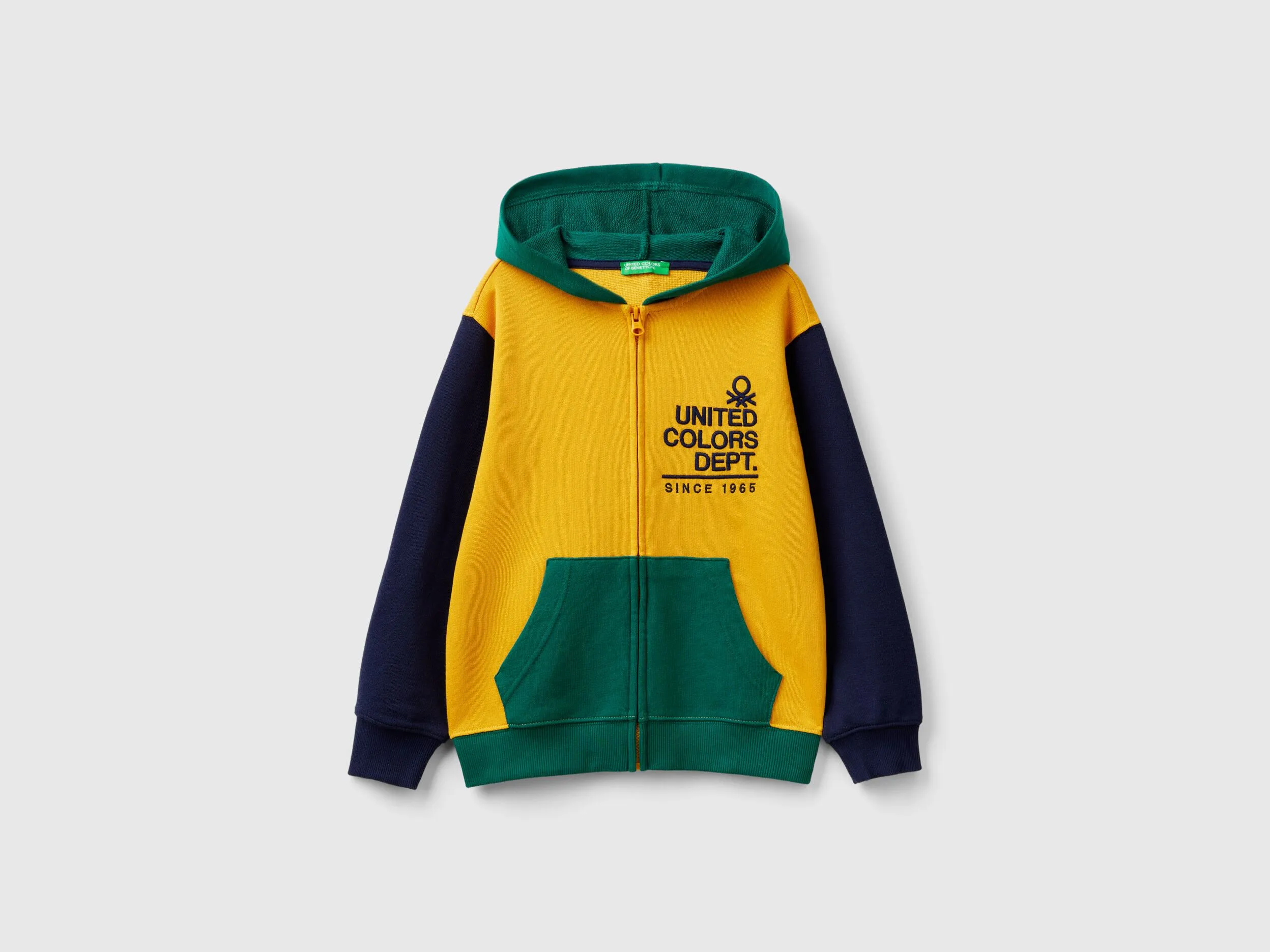 Sudadera con cremallera y bordado de logotipo