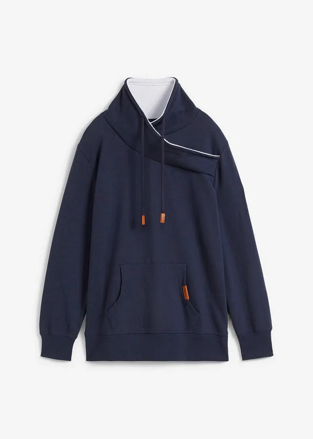Sudadera, con cuello tipo chal e interior suave Azul marino