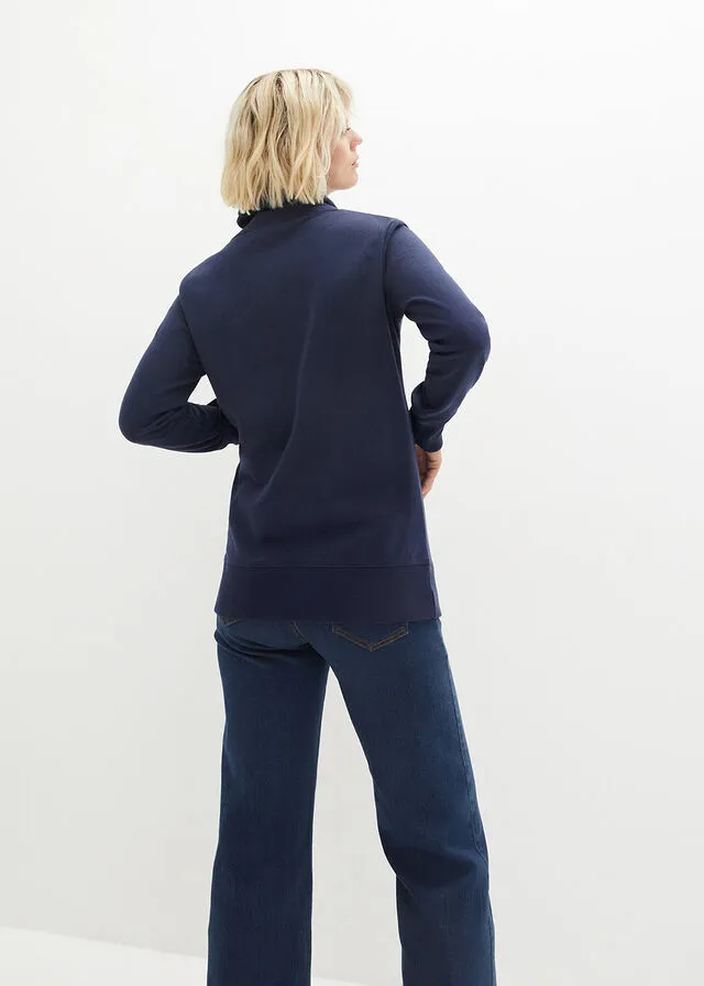 Sudadera, con cuello tipo chal e interior suave Azul marino