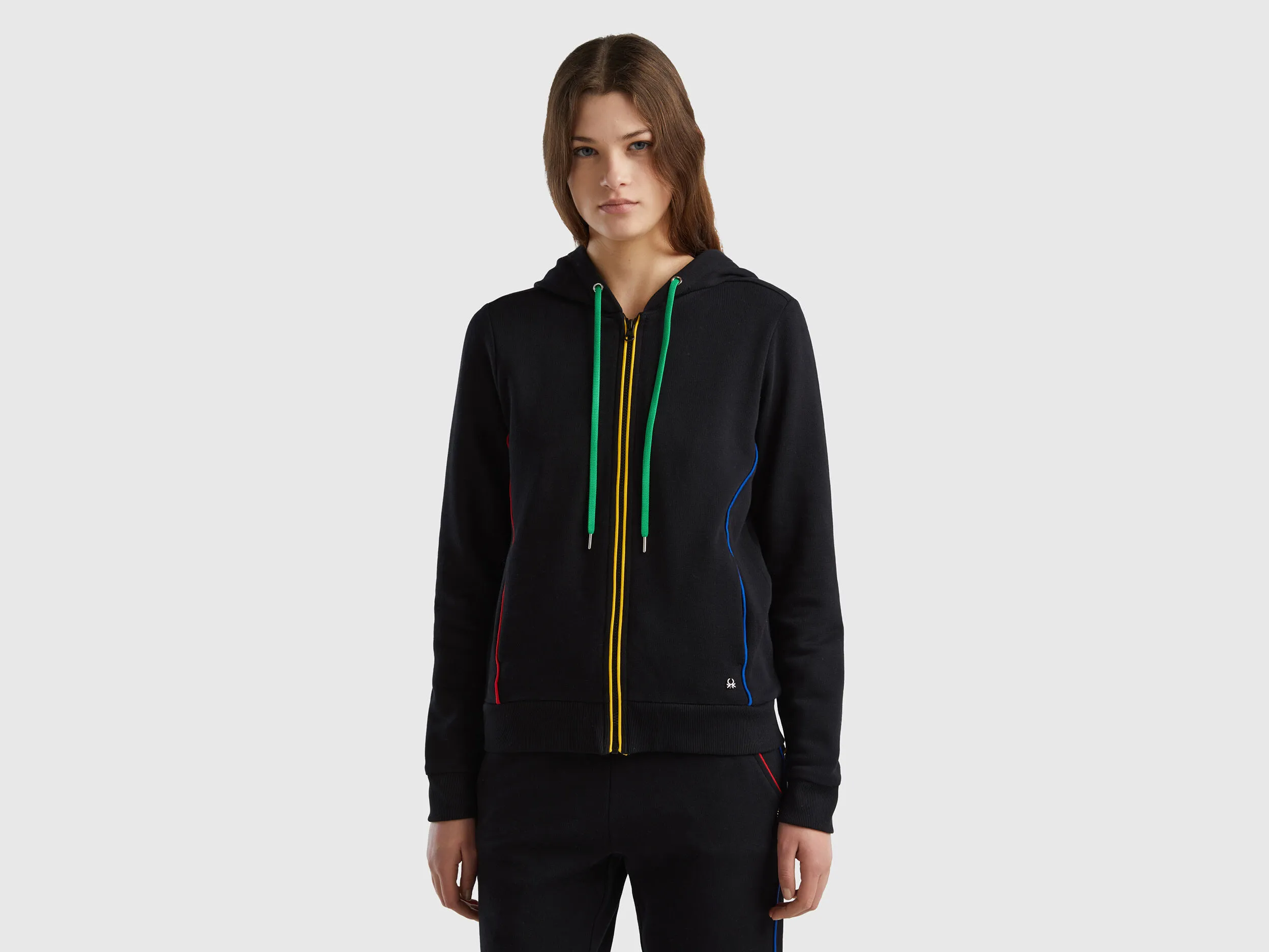 Sudadera de 100 % algodón con cremallera y capucha
