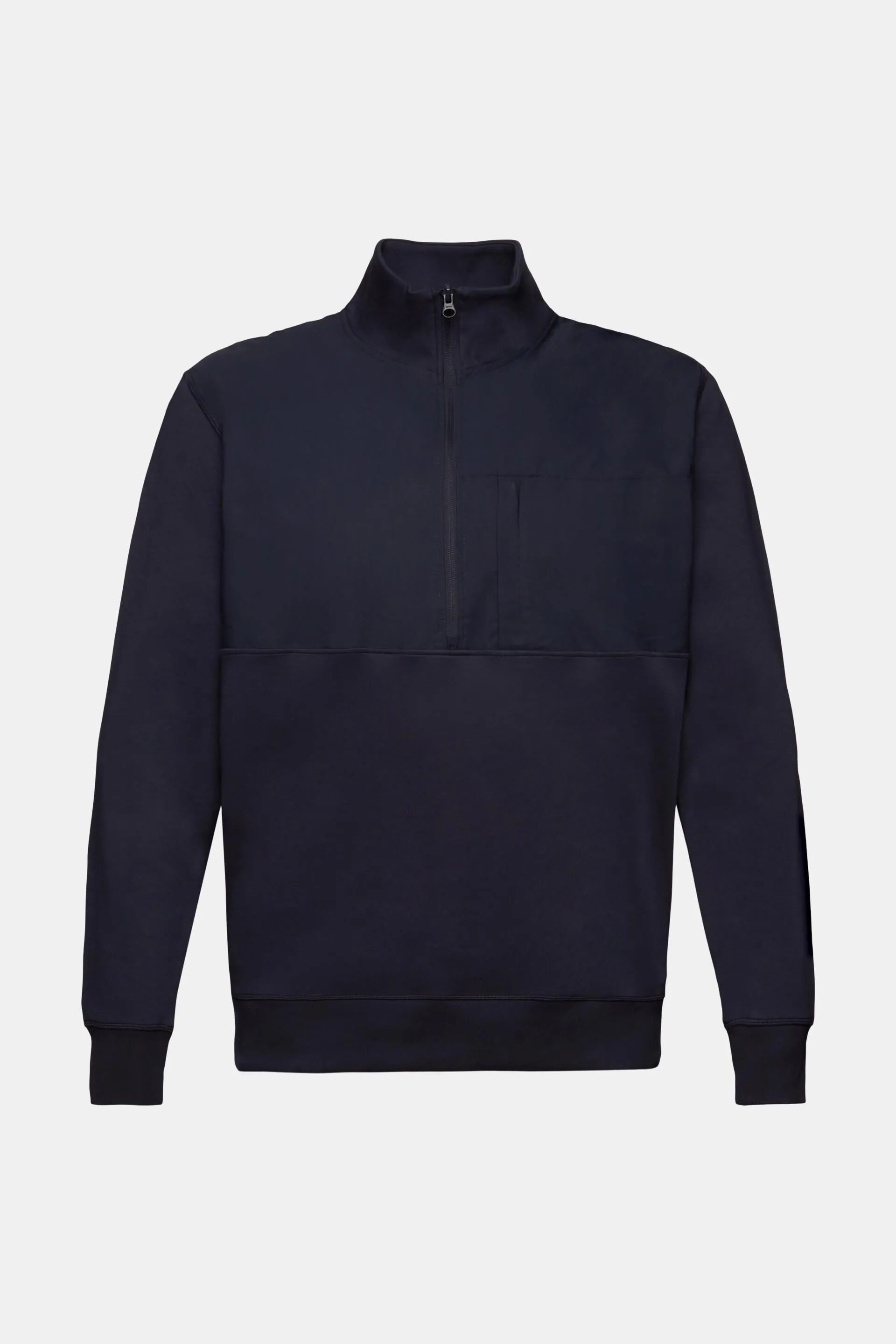 Sudadera de diferentes tejidos con media cremallera