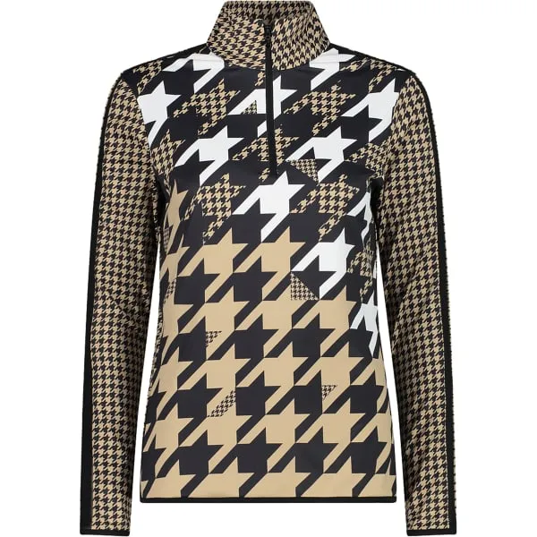 Sudadera polar CMP WOMAN SWEAT SESAMO NERO BIANCO