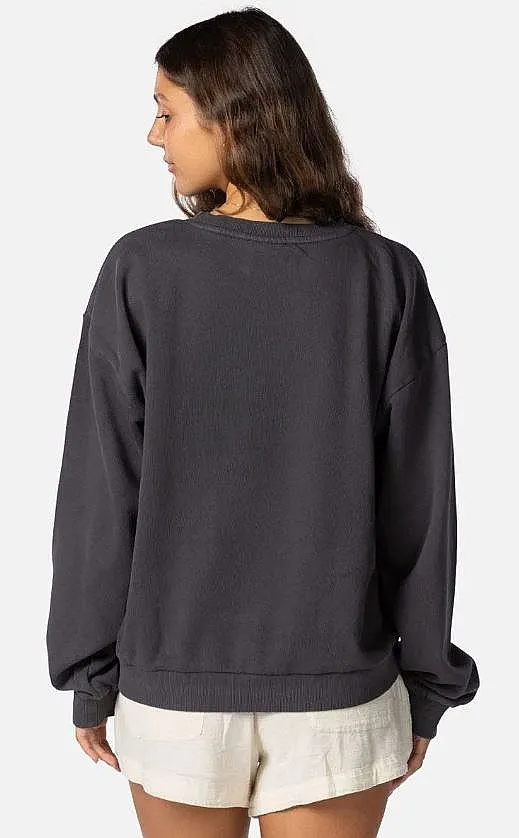 SUDADERA RIP CURL TIKI TROPIC RELAXED CREW  WASHED BLACK  WOMEN´S