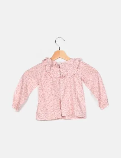 Tex Blusa rosa estampado floral combinada