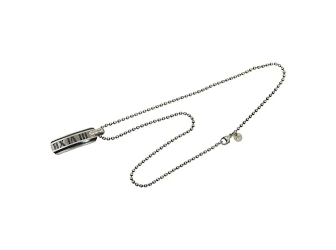 Tiffany & Co Collar Placa Atlas Tiffany Negro Roja 