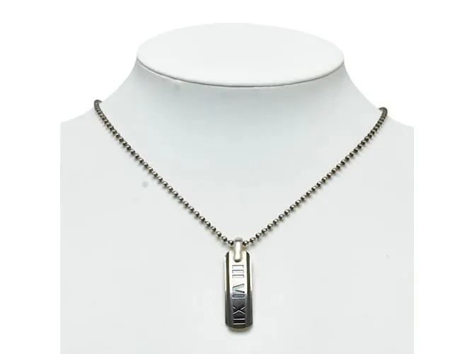 Tiffany & Co Collar Placa Atlas Tiffany Negro Roja 