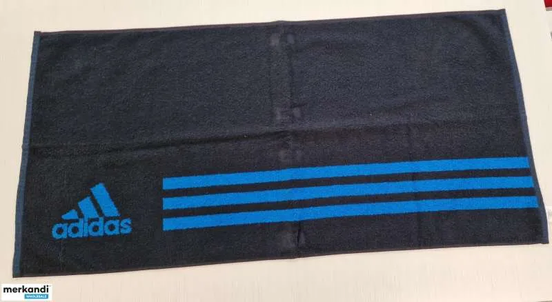 TOALLA ADIDAS GIMNASIO NEGRA Y AZUL 100X50 CM  CóDIGO P06209