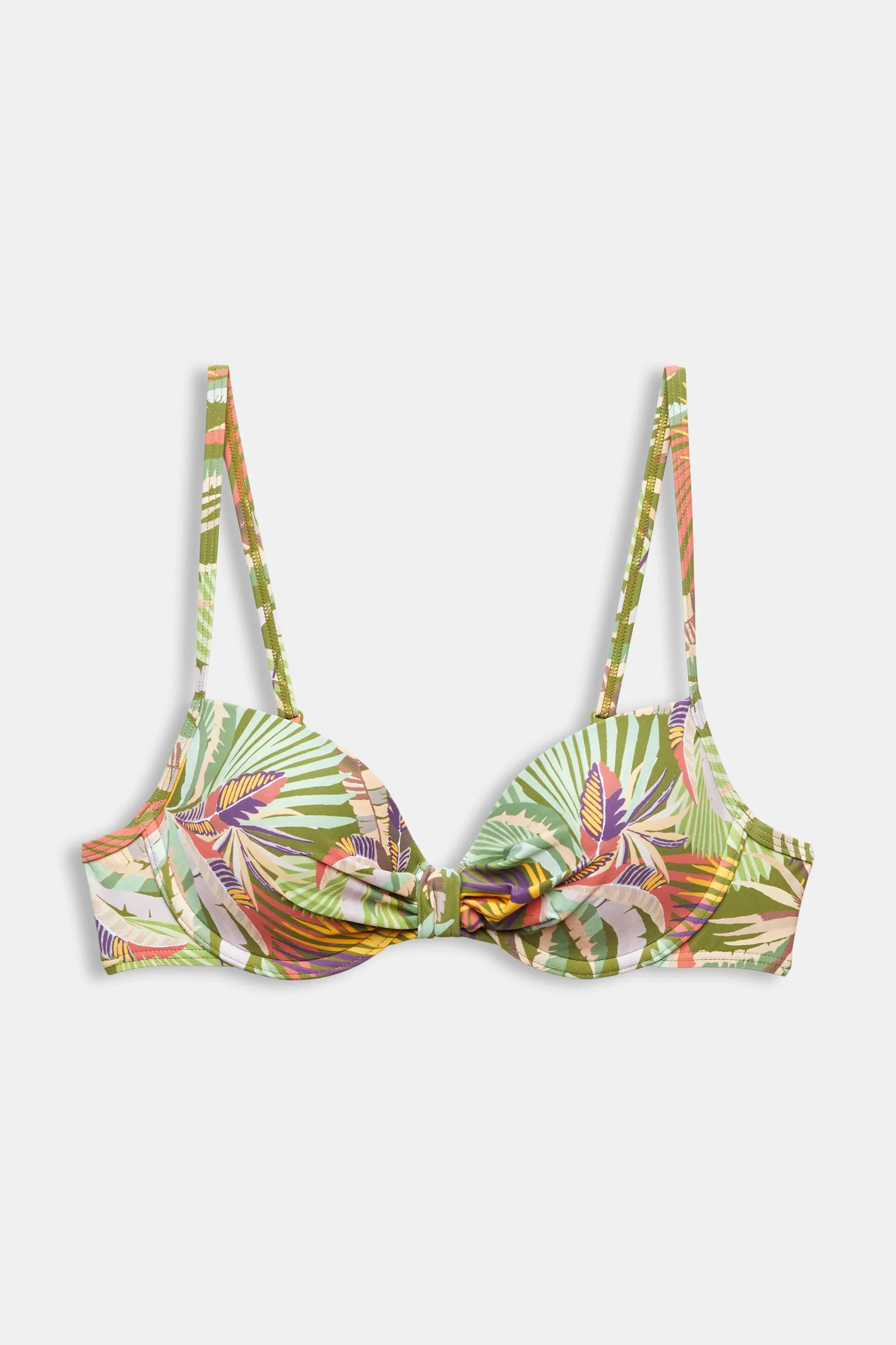 Top de bikini estampado, con relleno y con aros