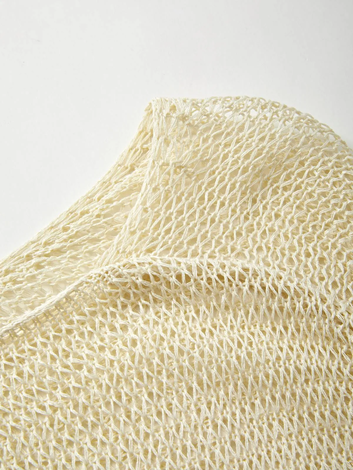 Top de punto de crochet de manga larga de gran tamaño