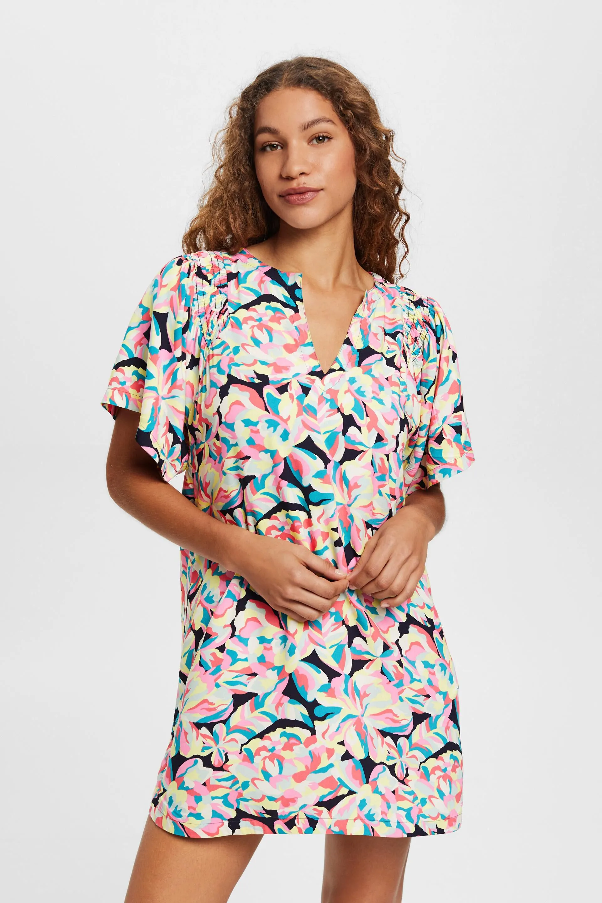 Túnica de playa con estampado floral