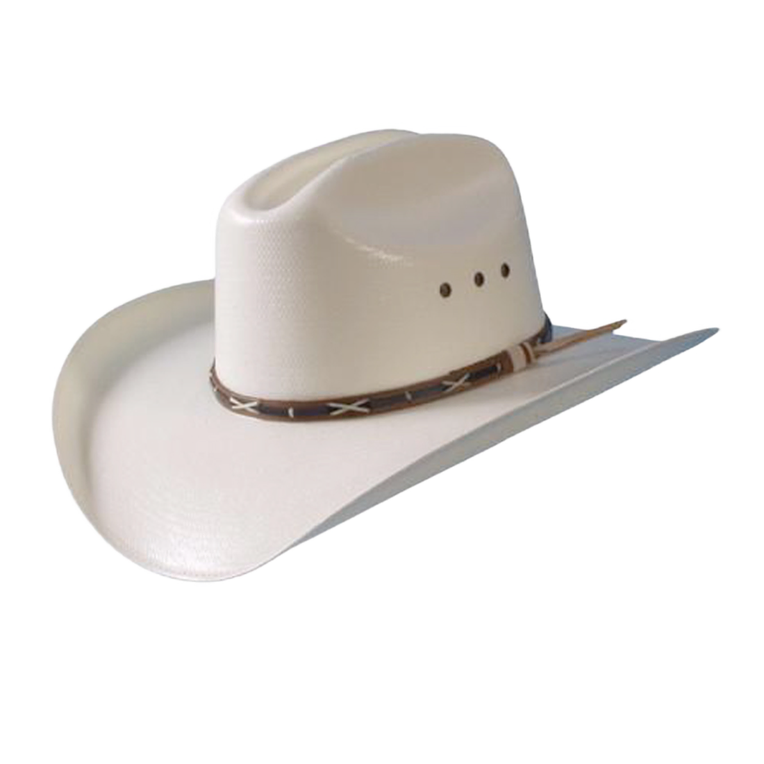 TURNER HATS 20503 SOMBRERO SHANTUNG TRAIL BLAZER DE PAJA CON BANDA IMITACION DE CUERO 71/8" (M) MARFIL