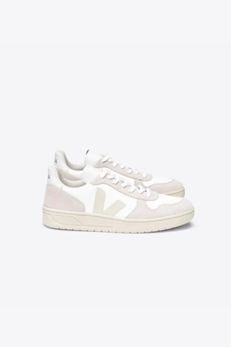 VEJA V10 MESH WHITE NATURAL PIERRE MUJER