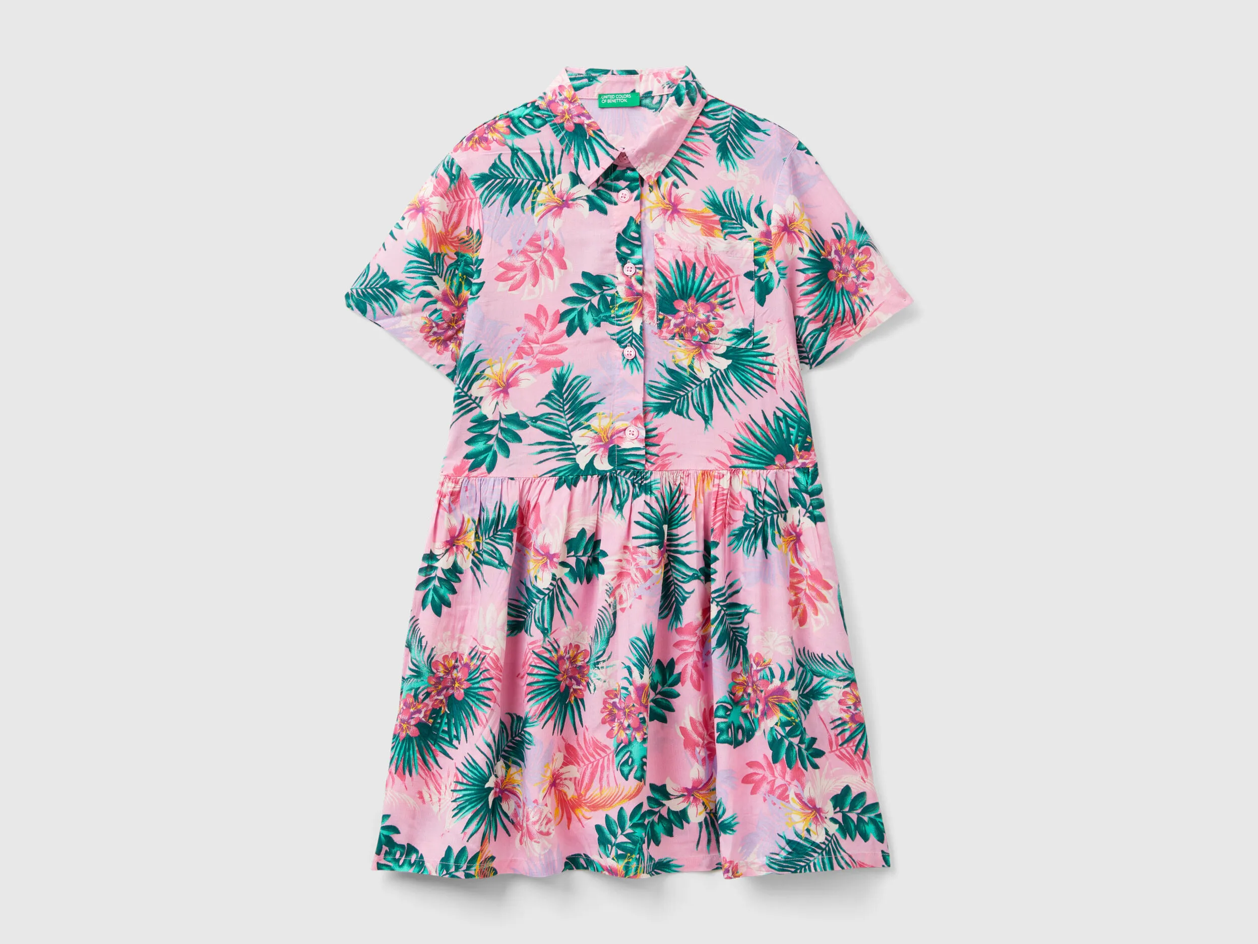 Vestido camisero de flores