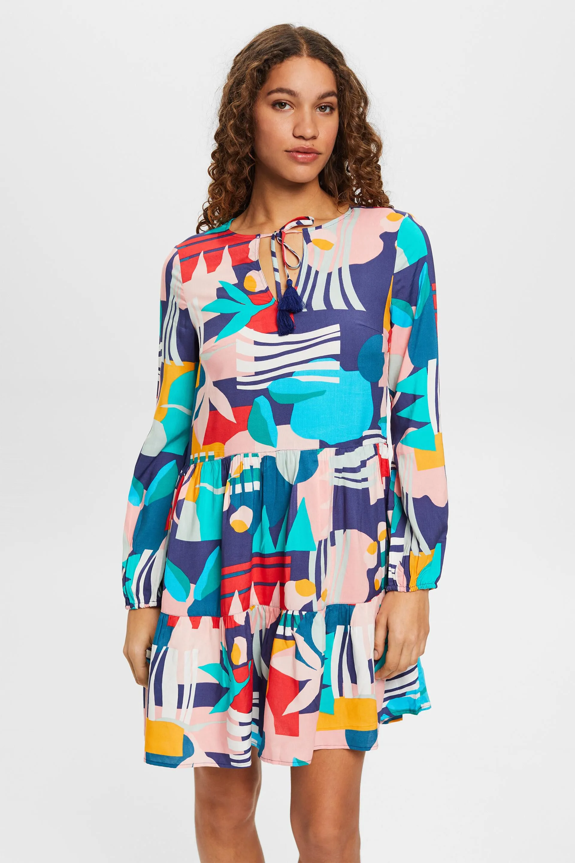 Vestido de playa con estampado multicolor