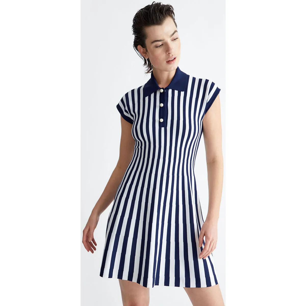 Vestido de punto de rayas