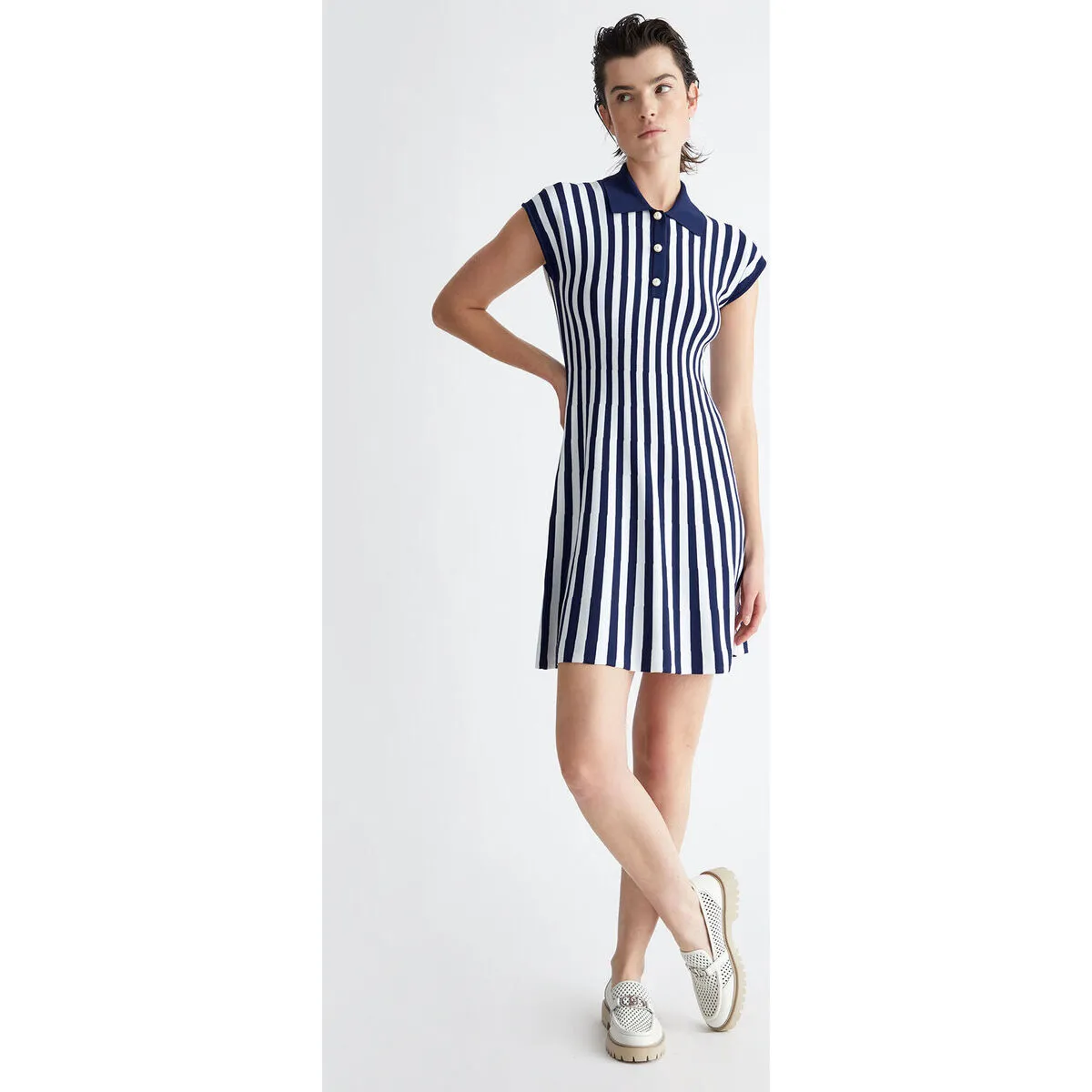 Vestido de punto de rayas