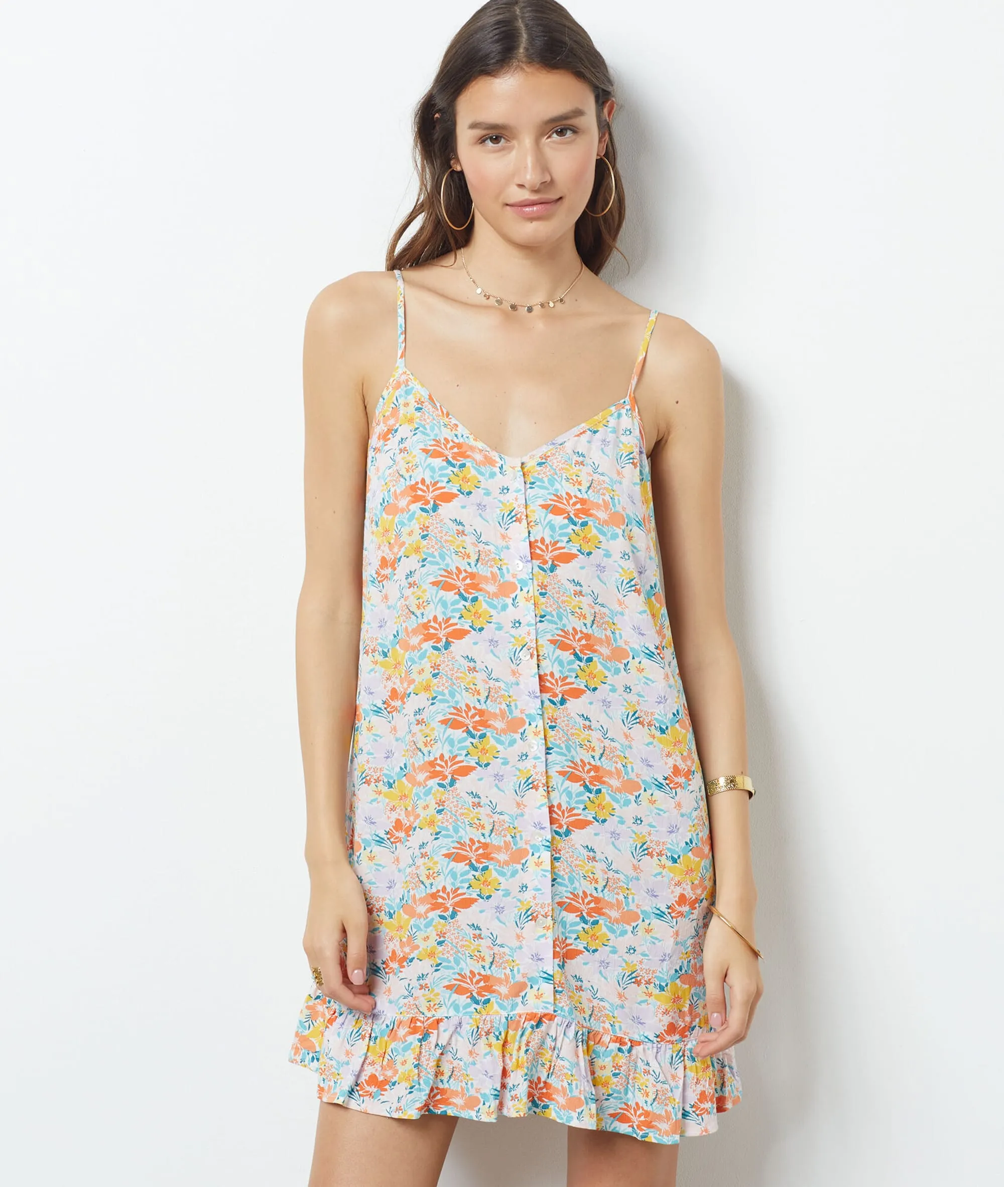 VESTIDO ESTAMPADO FLORAL HALLY MULTICOLORE  ETAM
