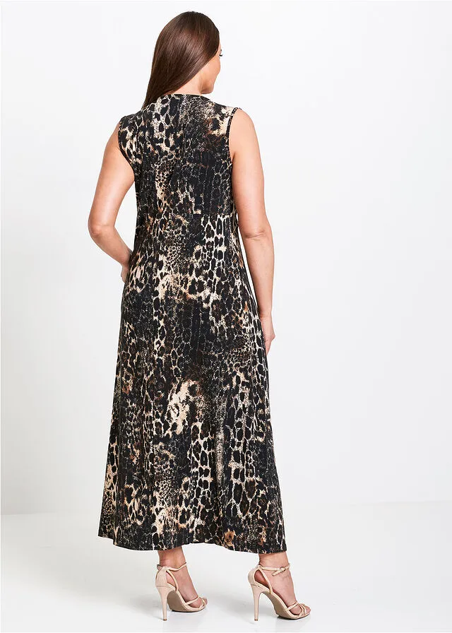 Vestido Marrón con estampado de leopardo