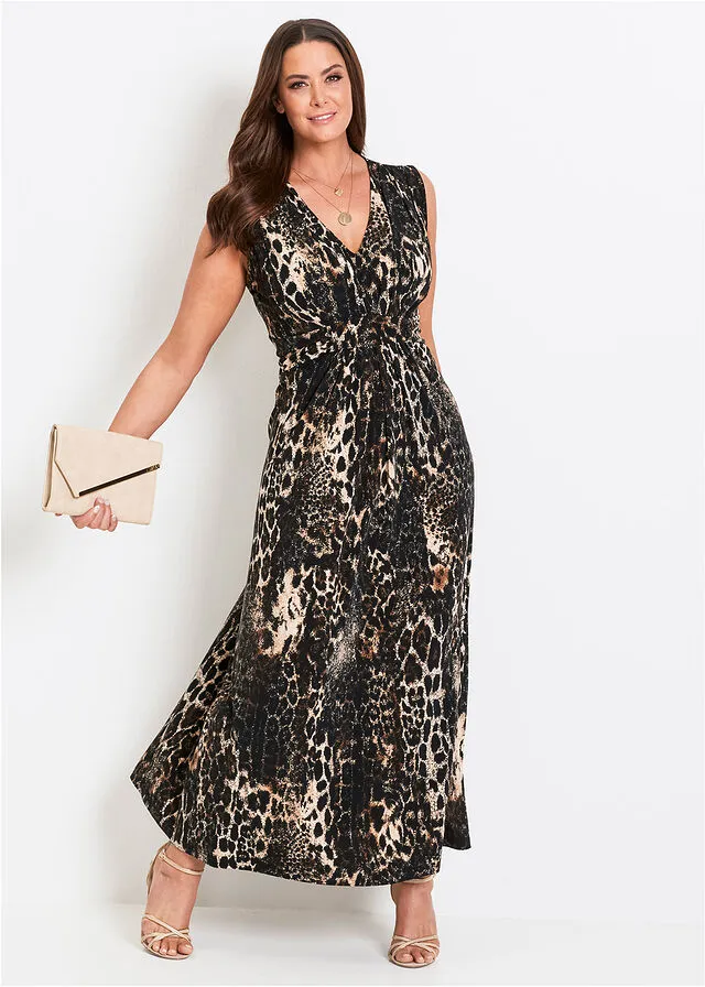 Vestido Marrón con estampado de leopardo