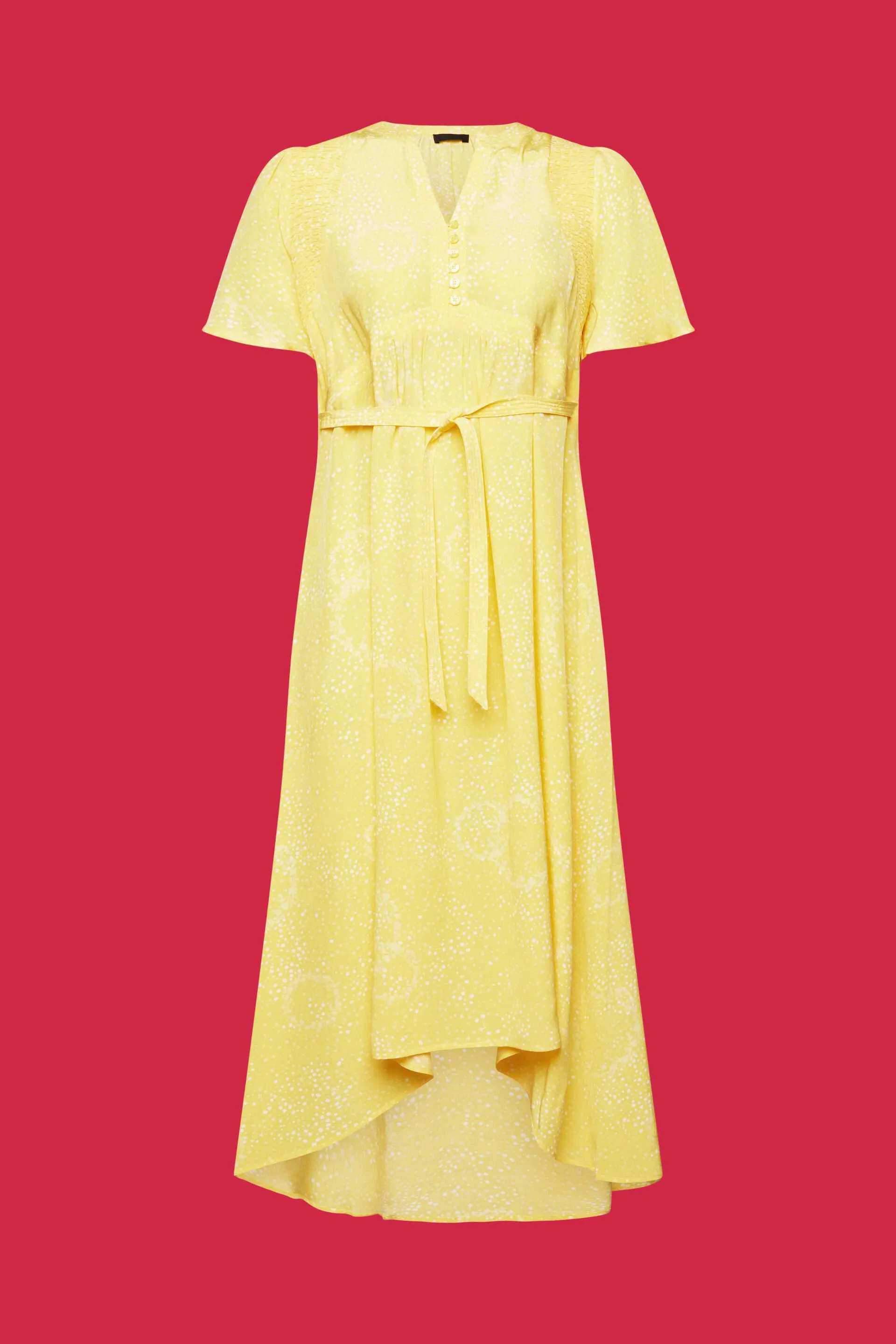 Vestido midi con espalda fruncida y estampado