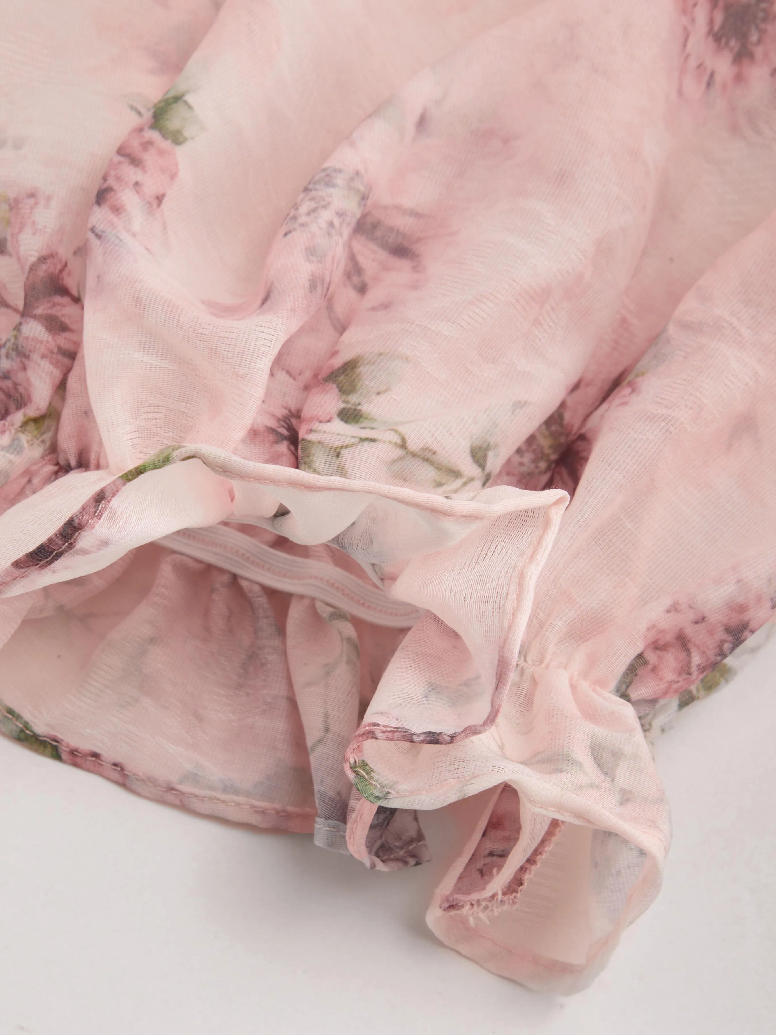 Vestido Mini de Manga Abullonada y Escote Cuadrado con Estampado Floral