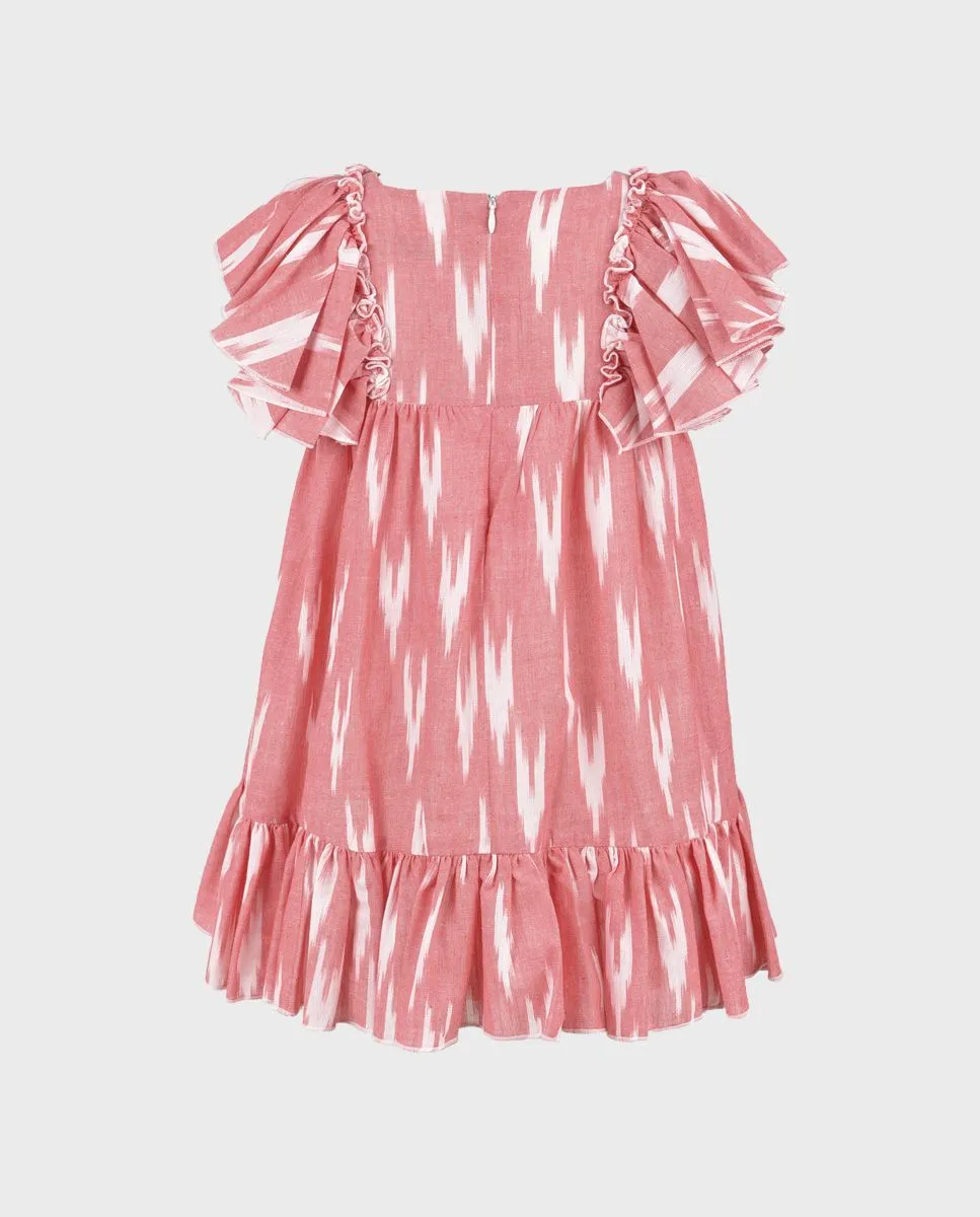 Vestido niña étnico coral