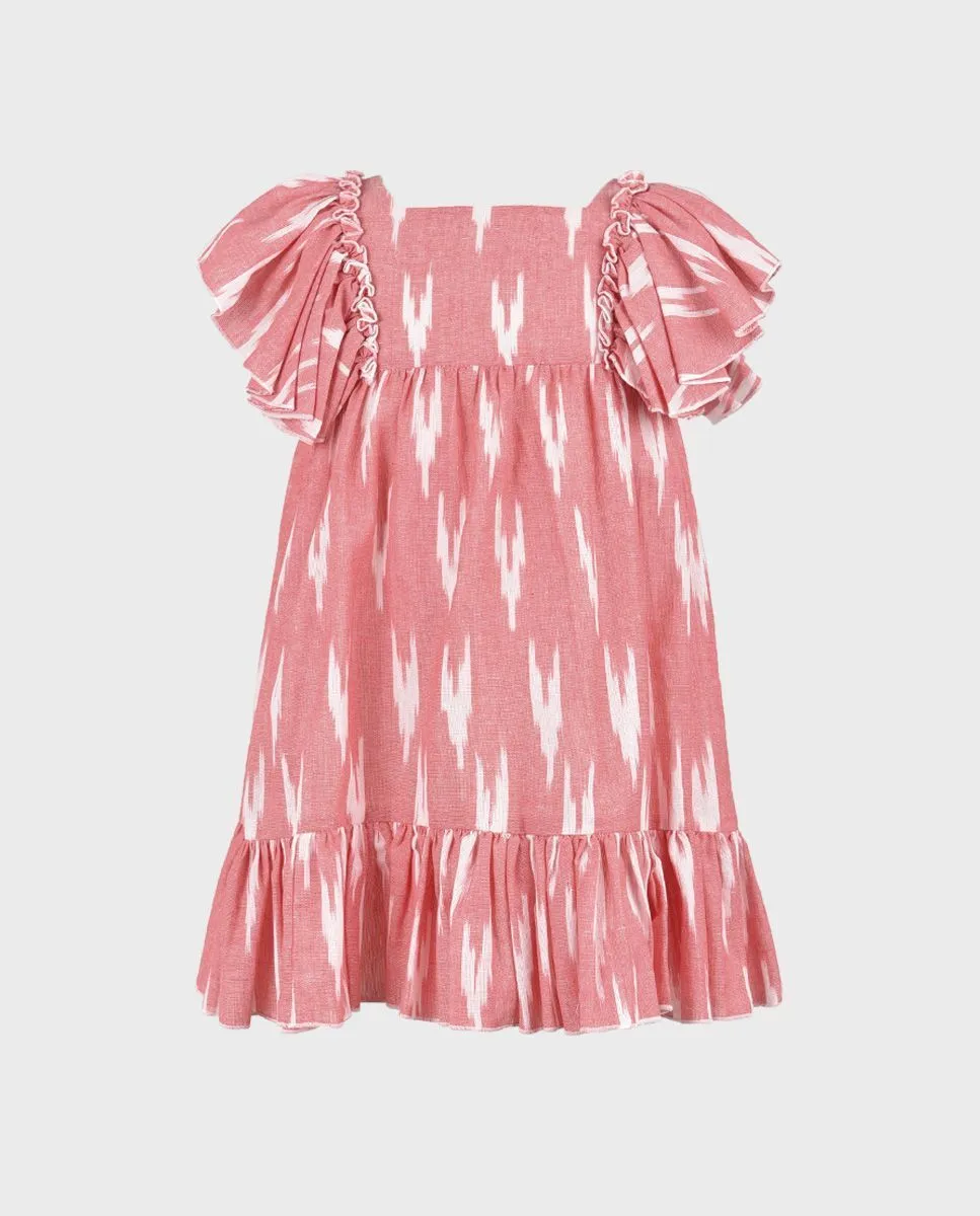 Vestido niña étnico coral