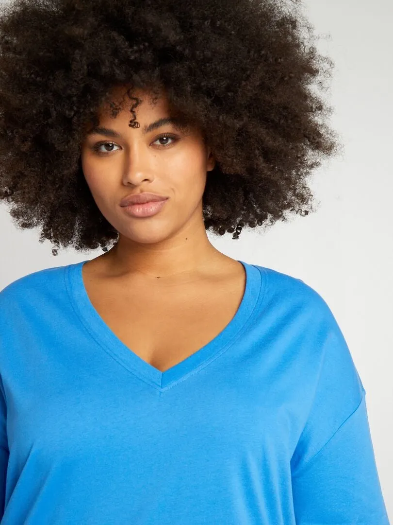VESTIDO TIPO CAMISETA ANCHO  AZUL