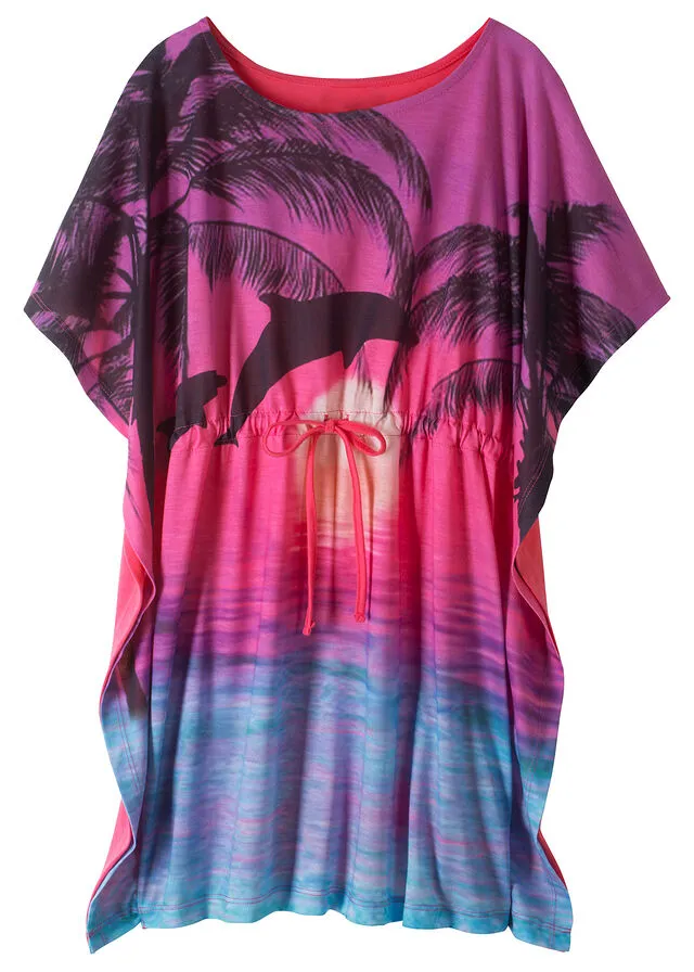 Vestido tipo túnica para niñas Rosa oscuro