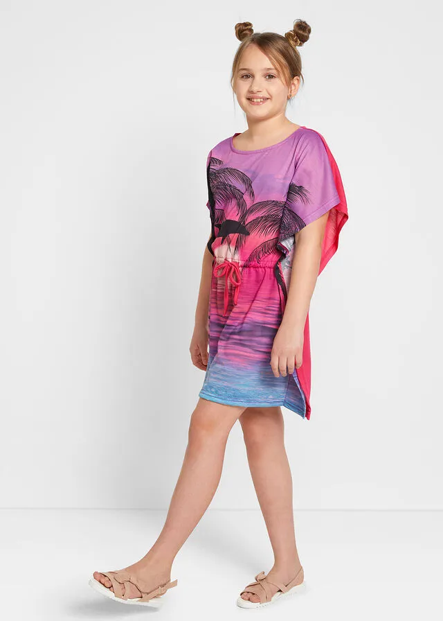 Vestido tipo túnica para niñas Rosa oscuro