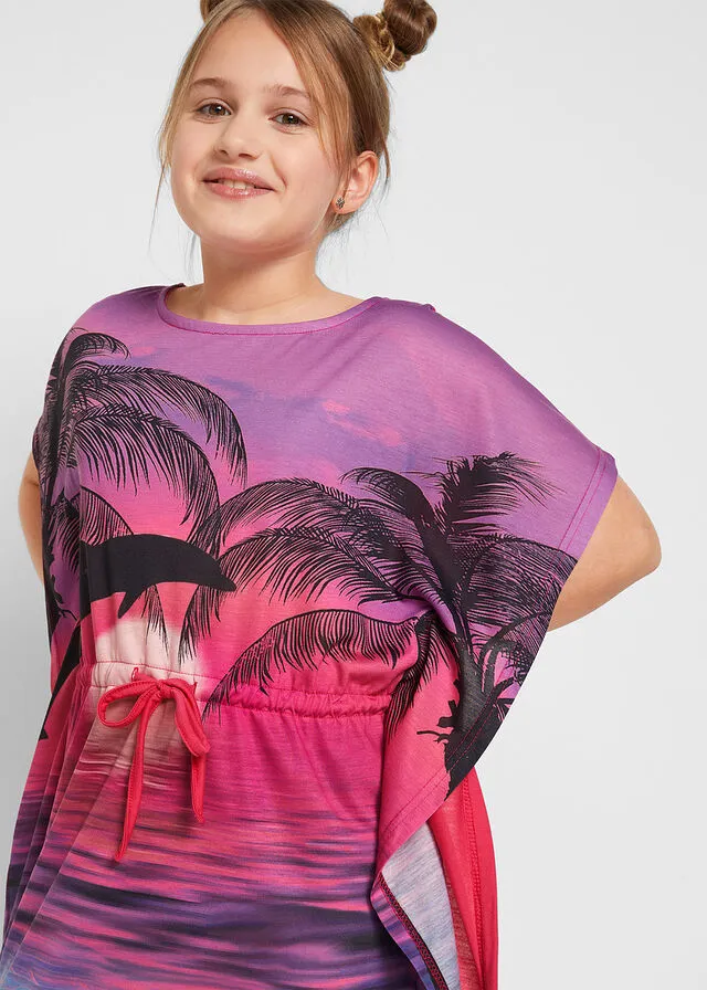 Vestido tipo túnica para niñas Rosa oscuro
