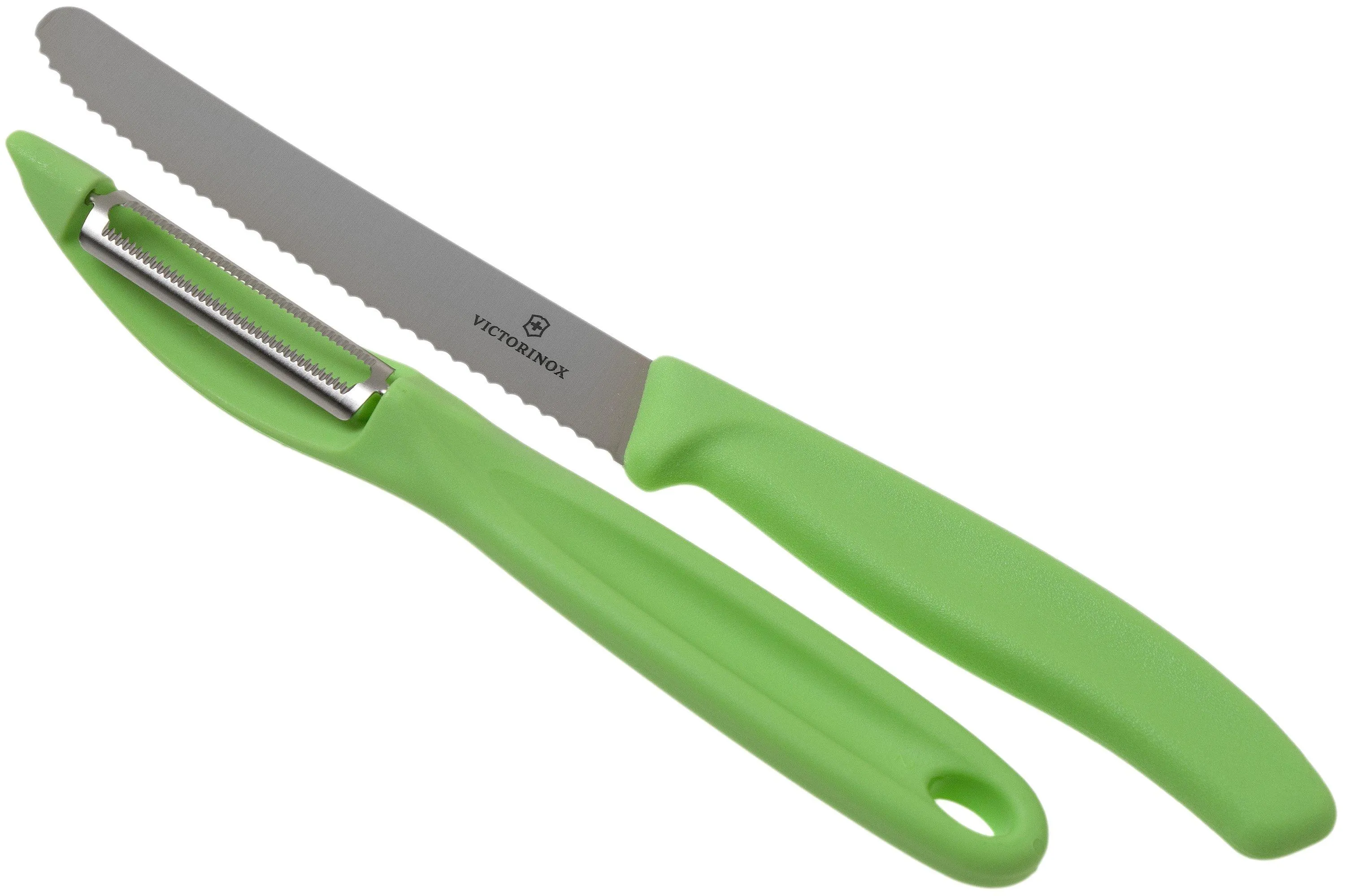 Victorinox SwissClassic 6.7116.21L42 Juego de cuchillos para verduras de 2 piezas, verde