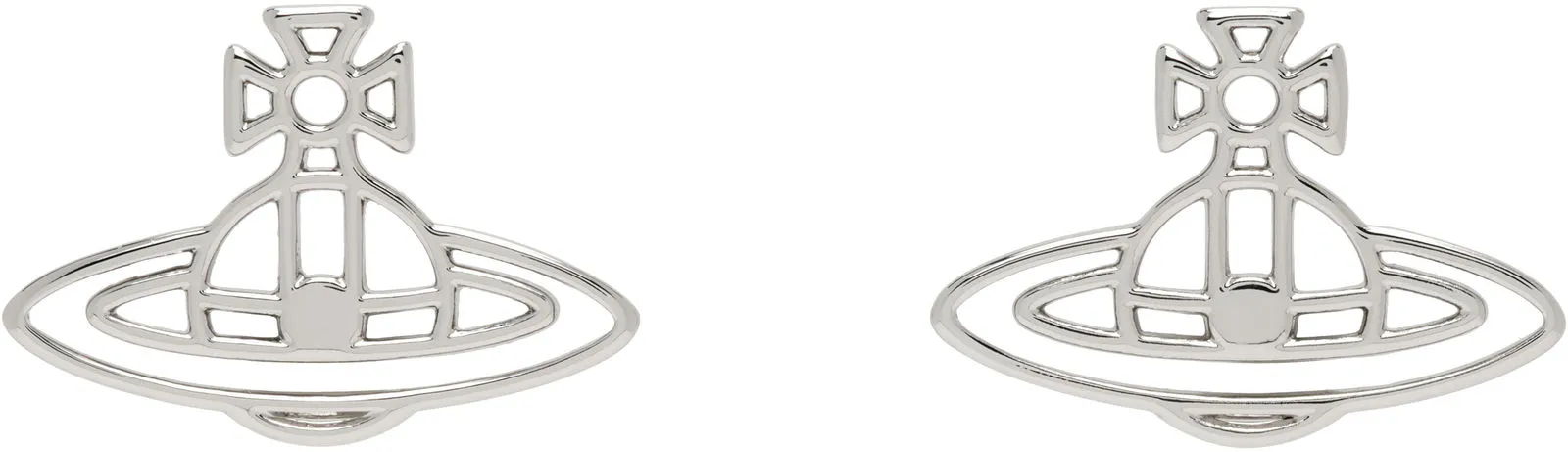 Vivienne Westwood Thin Lines Flat Orb Stud Earrings