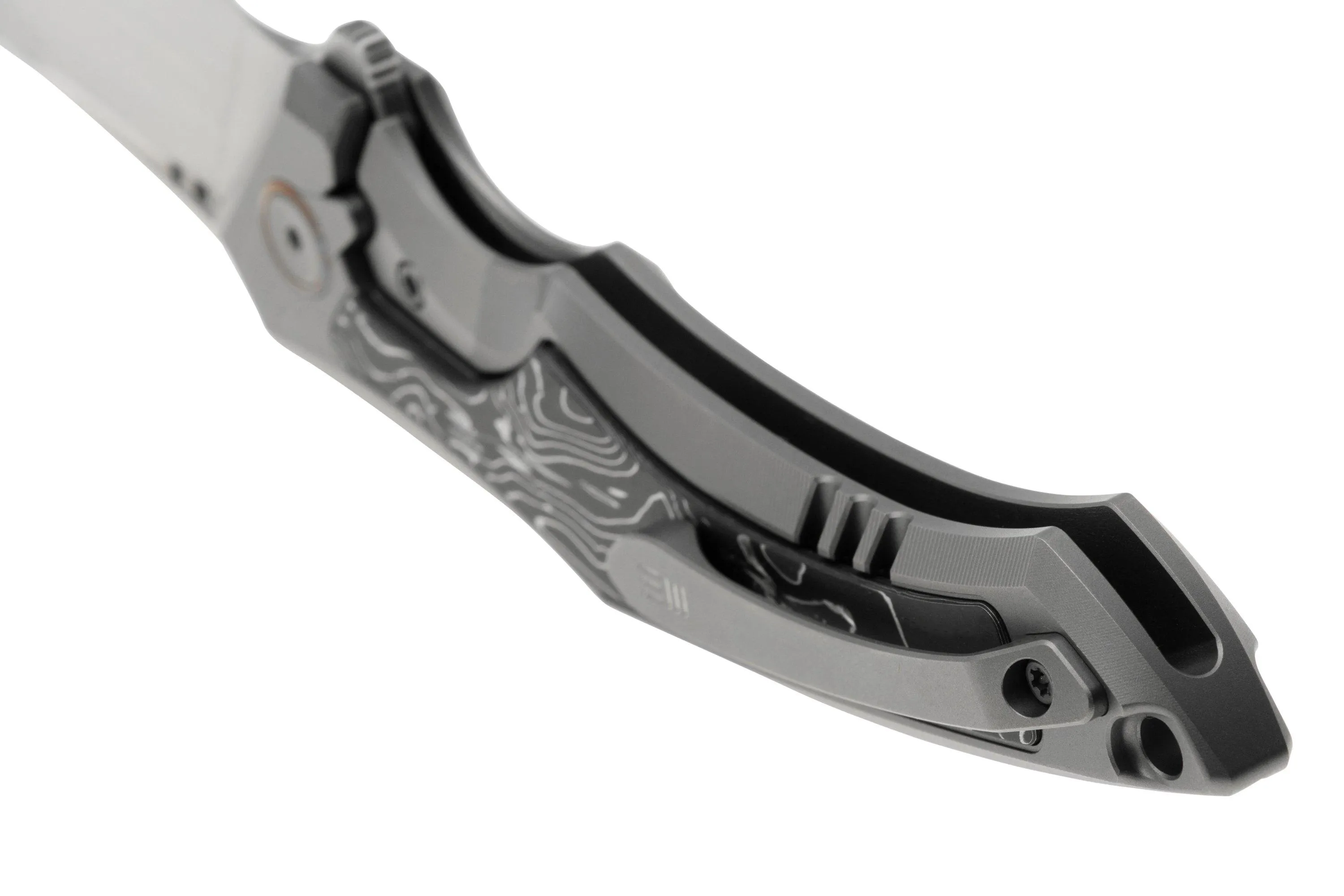 WE KNIFE ORPHEUS WE230092 CPM 20CV, GRAY TITANIUM, ALUMINIUM FOIL CARBON FIBER, NAVAJA