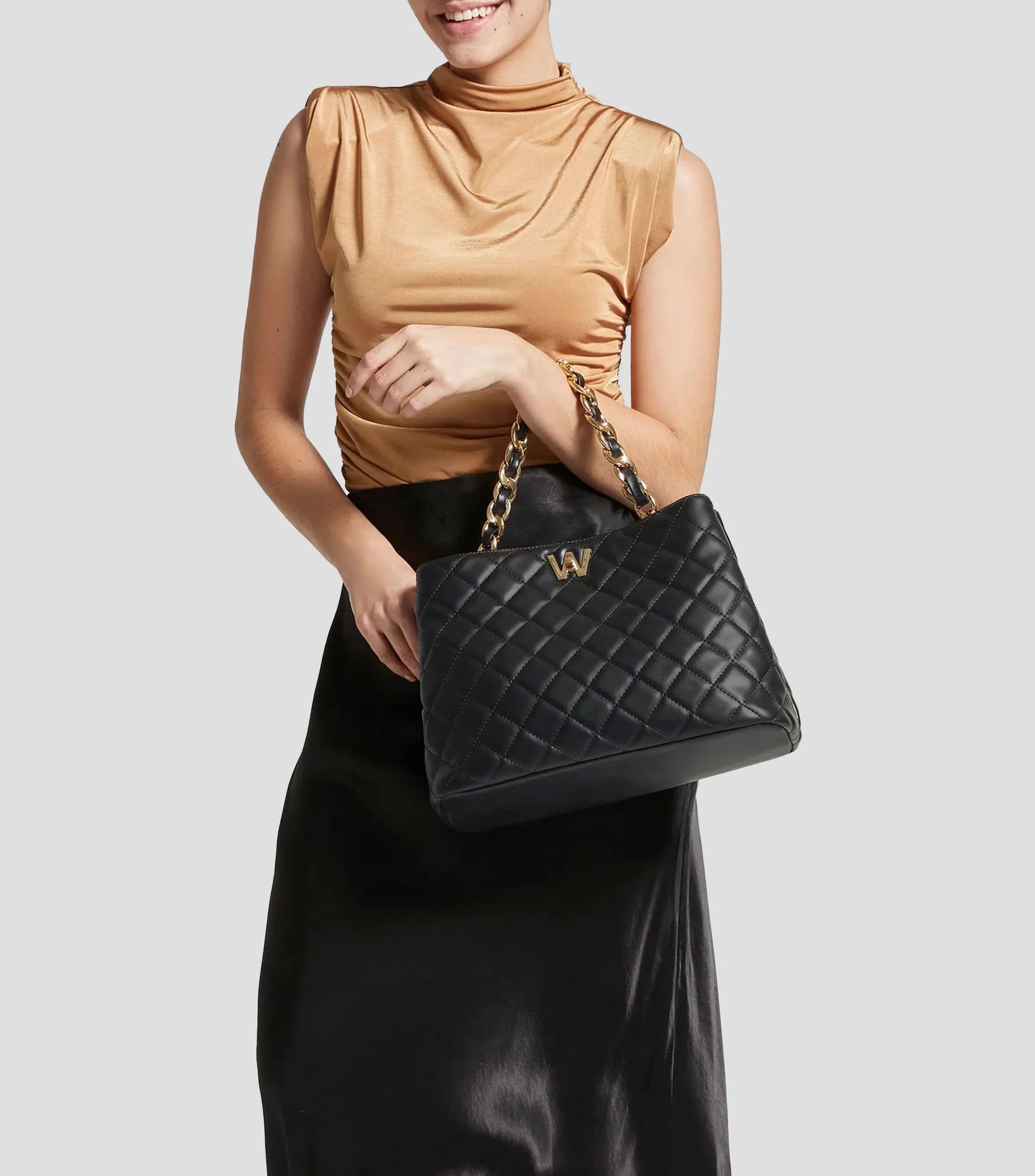 Westies Bolsa Satchel Capitonado Mujer