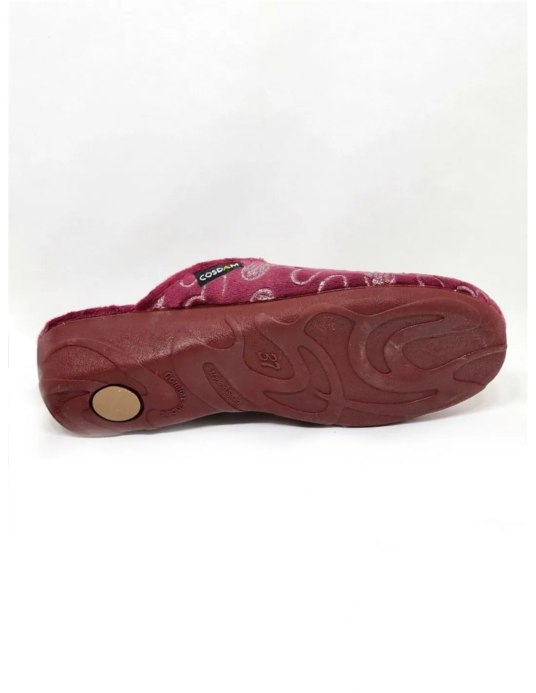 Zapatilla de mujer Cosdam en burdeos 8631