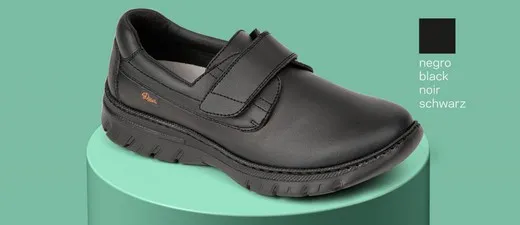Zapatilla tipo blucher con cierre de velcro Negro