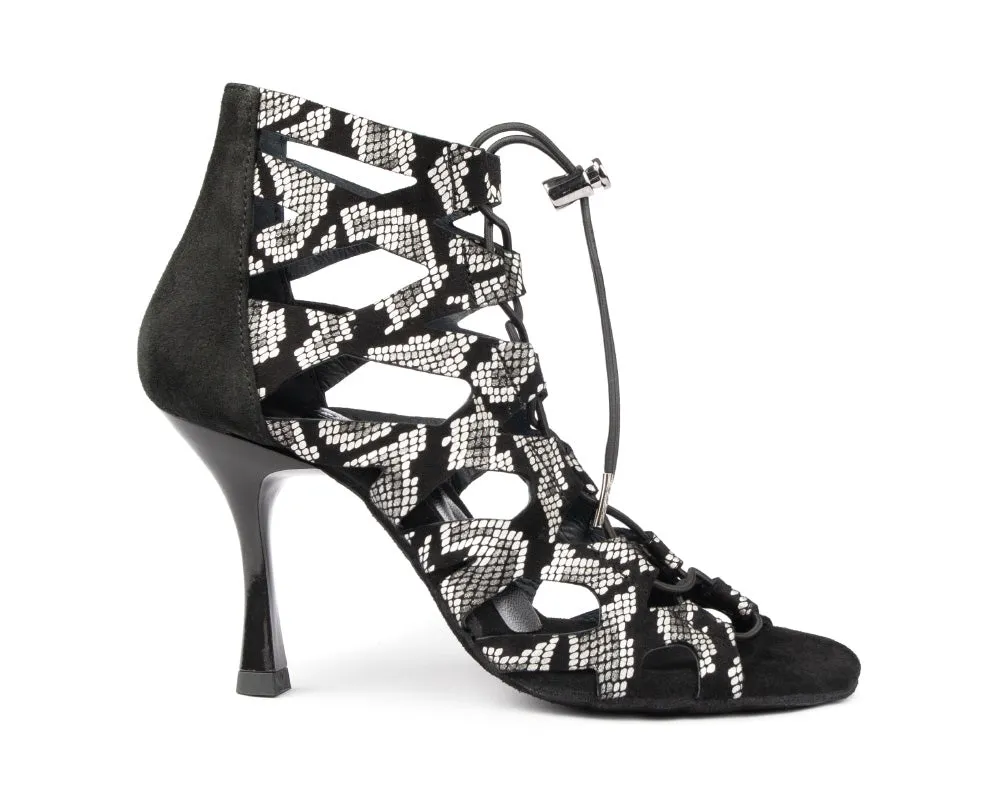 Zapatillas de baile PD804 B en serpiente negra/blanca