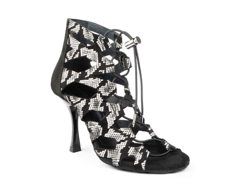 Zapatillas de baile PD804 B en serpiente negra/blanca
